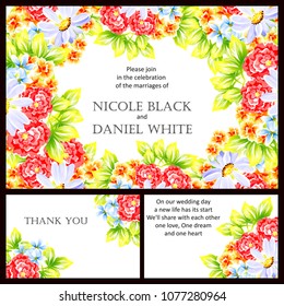 Invitation with floral background
