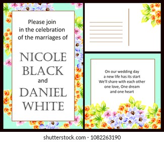 Invitation with floral background