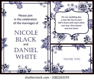 Invitation with floral background