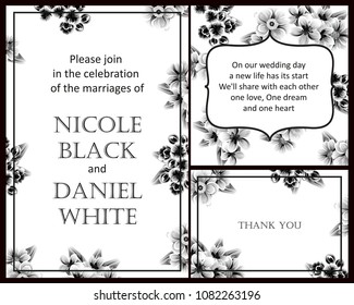 Invitation with floral background