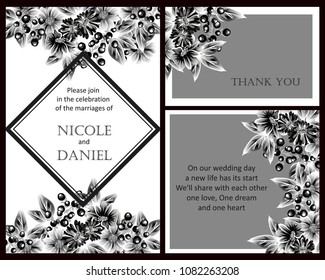 Invitation with floral background