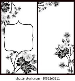 Invitation with floral background