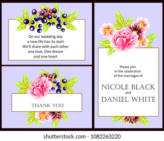 Invitation with floral background