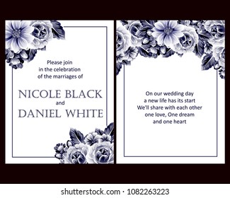 Invitation with floral background