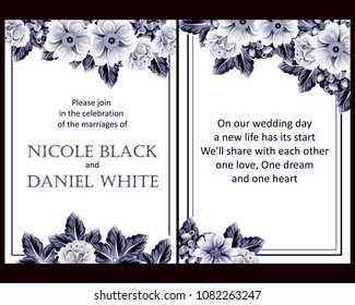 Invitation with floral background