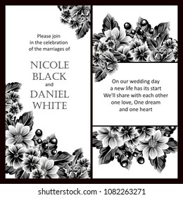 Invitation with floral background