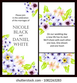 Invitation with floral background