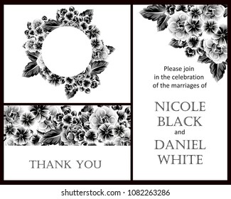 Invitation with floral background