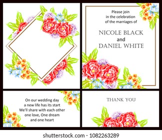 Invitation with floral background