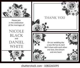 Invitation with floral background