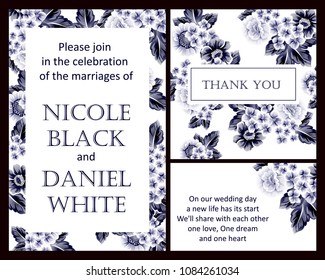 Invitation with floral background