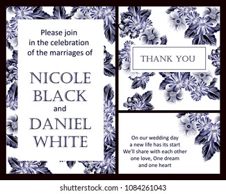 Invitation with floral background