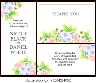 Invitation with floral background