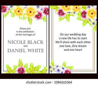 Invitation with floral background