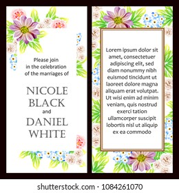 Invitation with floral background