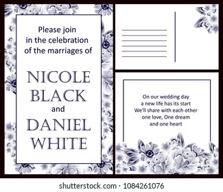 Invitation with floral background
