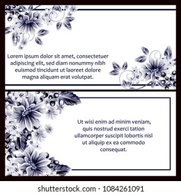 Invitation with floral background
