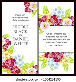 Invitation with floral background