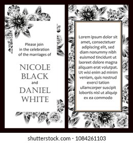 Invitation with floral background