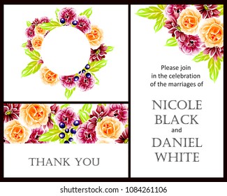 Invitation with floral background