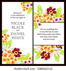 Invitation with floral background