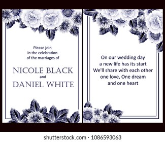 Invitation with floral background