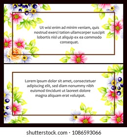 Invitation with floral background