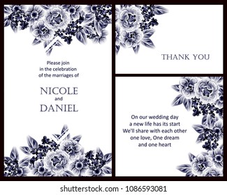 Invitation with floral background