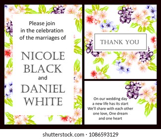 Invitation with floral background