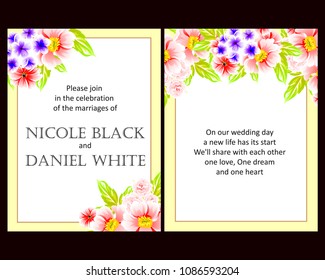Invitation with floral background