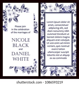 Invitation with floral background