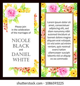 Invitation with floral background