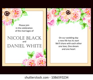 Invitation with floral background