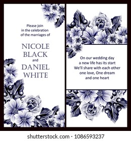 Invitation with floral background