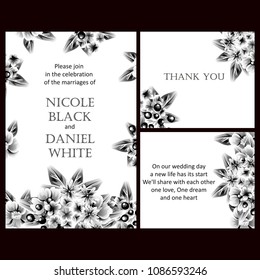 Invitation with floral background