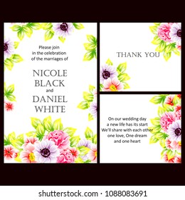 Invitation with floral background