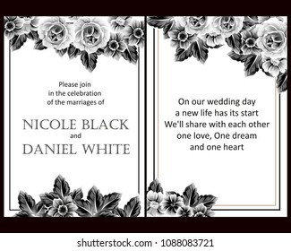 Invitation with floral background