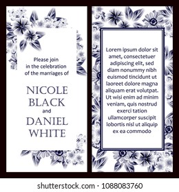 Invitation with floral background