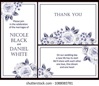 Invitation with floral background
