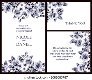 Invitation with floral background