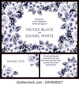 Invitation with floral background