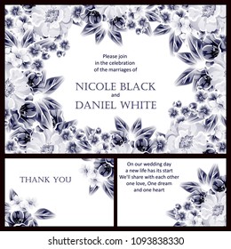 Invitation with floral background