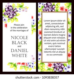 Invitation with floral background