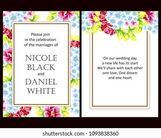 Invitation with floral background