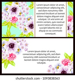 Invitation with floral background