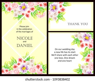 Invitation with floral background