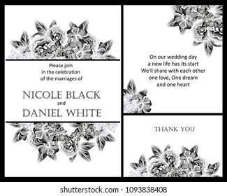Invitation with floral background