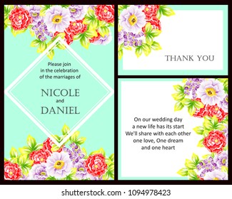 Invitation with floral background