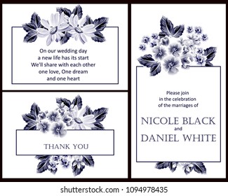 Invitation with floral background
