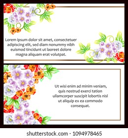 Invitation with floral background